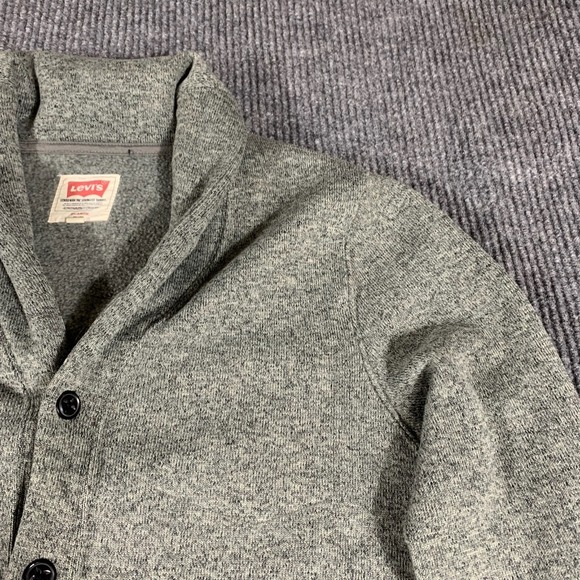 Levis Sweater Womens XL‎ Fits Large Cardigan Shacket Collared Pockets Comfort - Picture 4 of 12